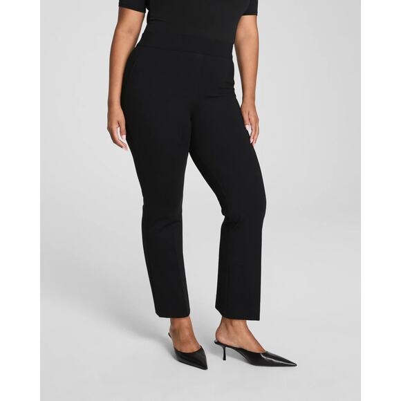 SPANX Ponte Kick Flare Pant Classic Black High Rise Pull On Women's M Petite